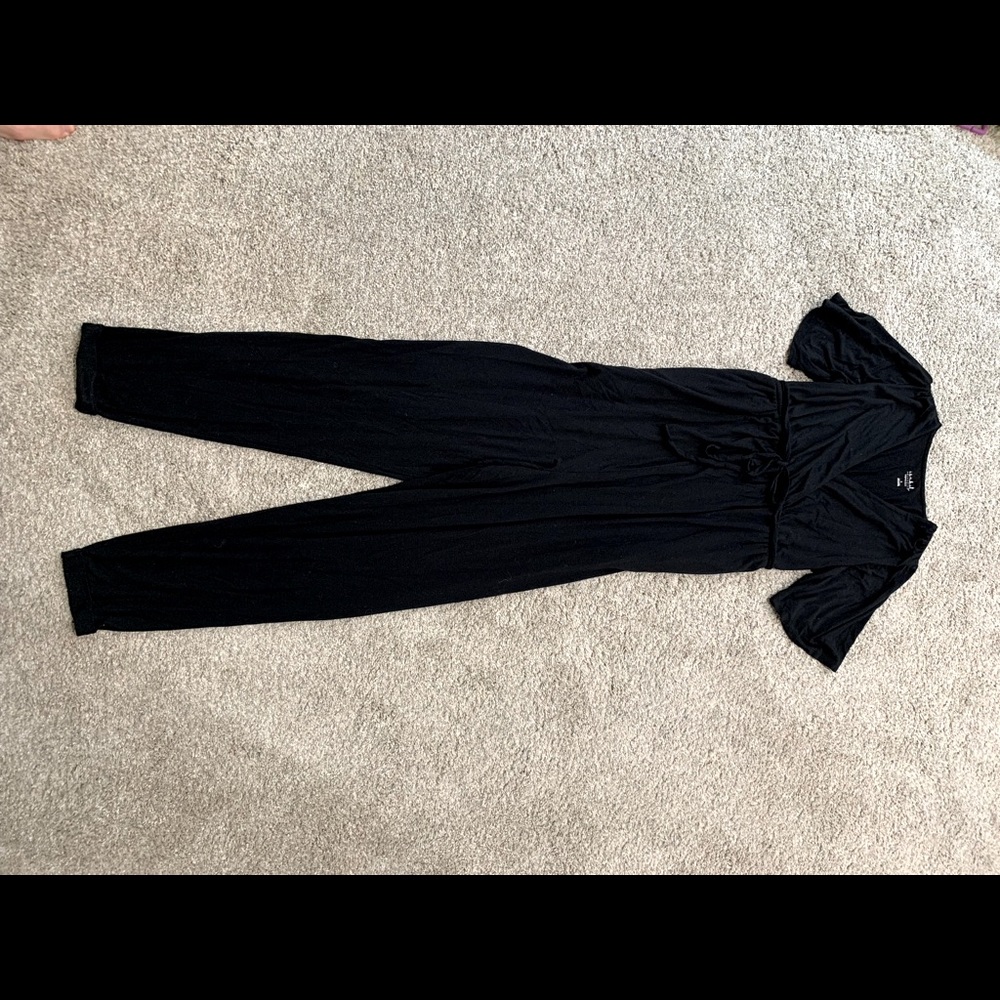 Isabel Maternity. Size small. Black short sleeve jumpsuit